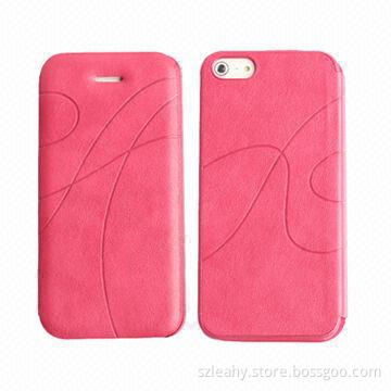 Flip PU Leather Mobile Phone Case for iPhone 5, Various Colors are Available